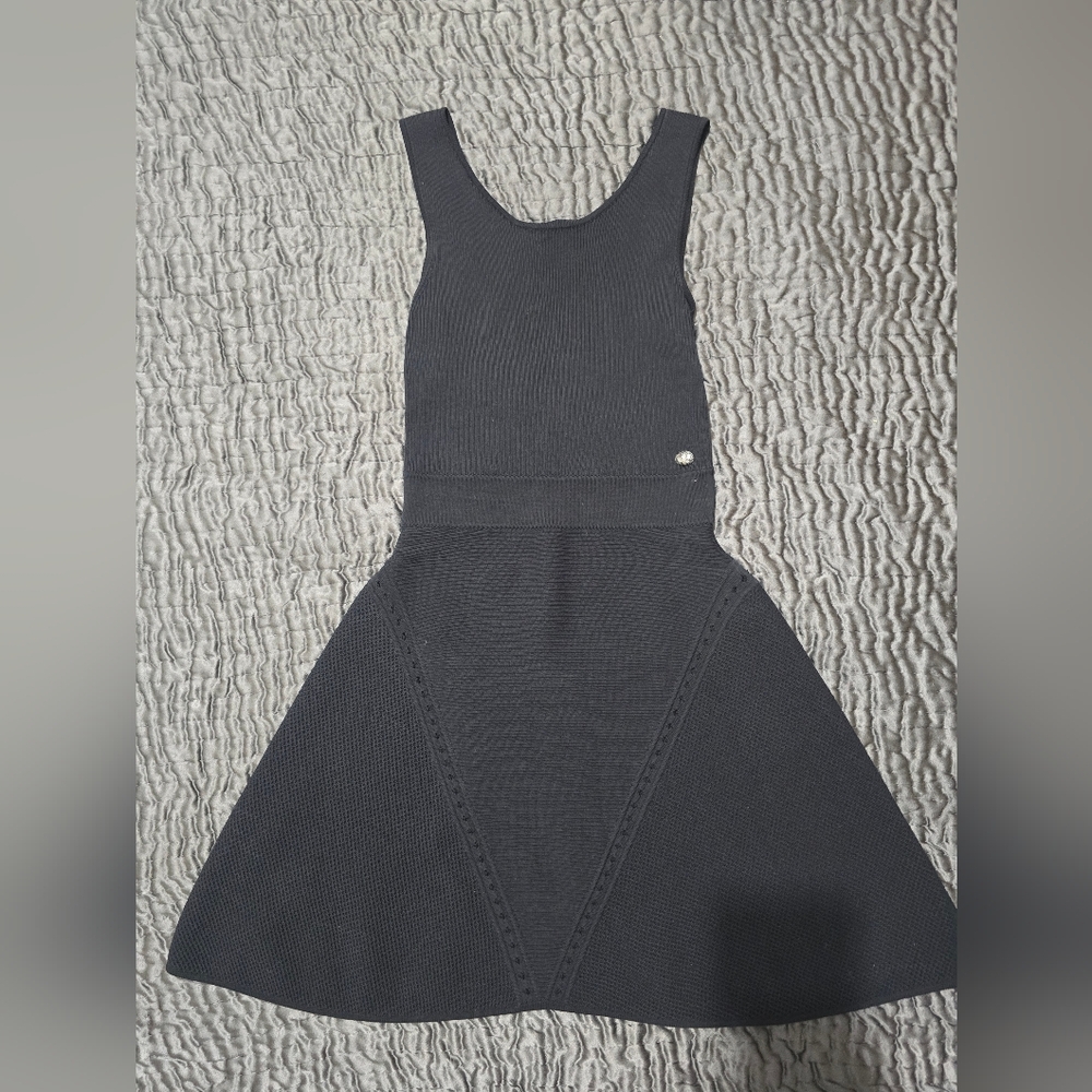 CHANEL Cambon 2015 Black Textured Mini Dress